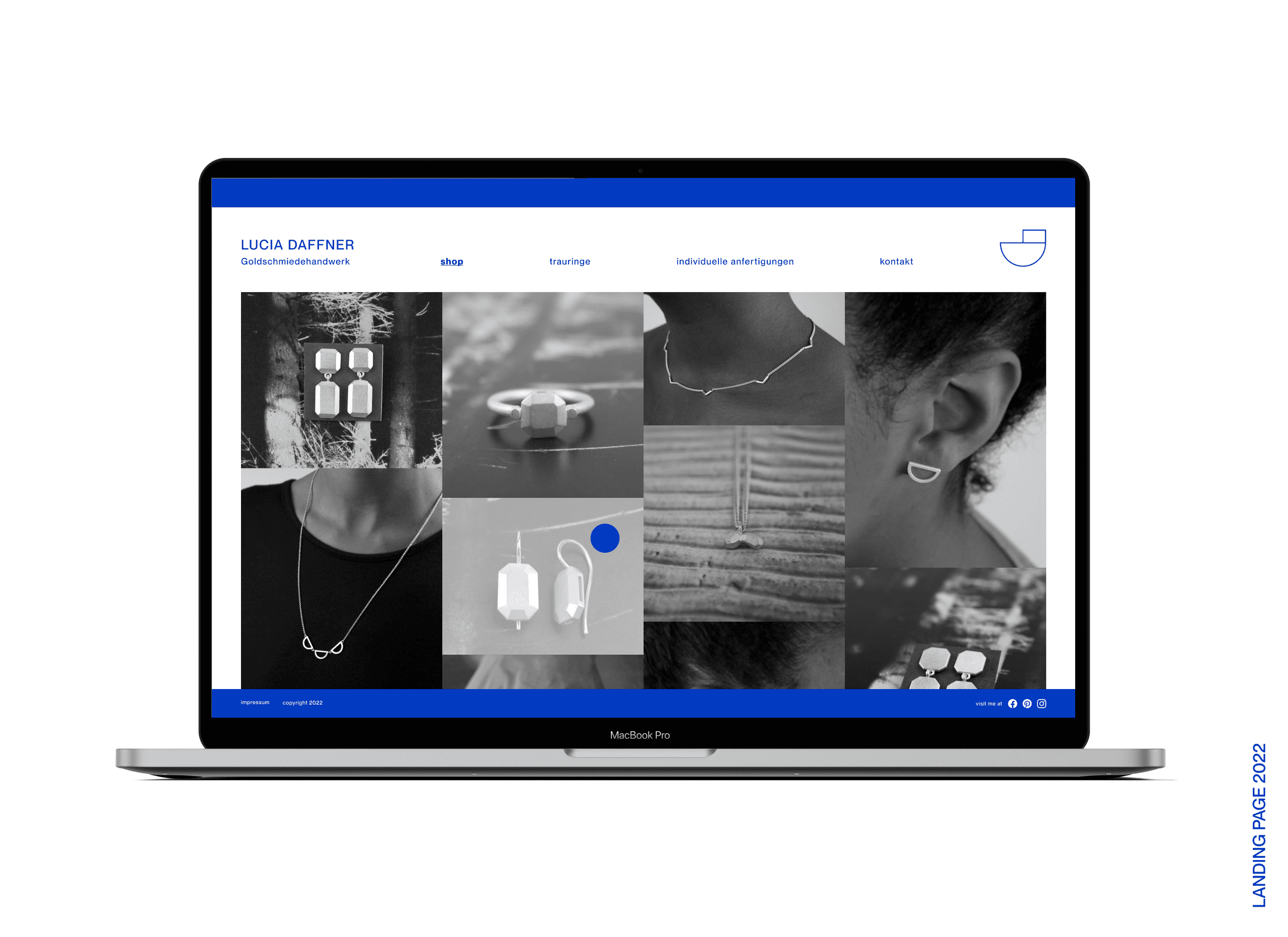 responsive landing page for a small jewellery label, webdesign, ui ux design